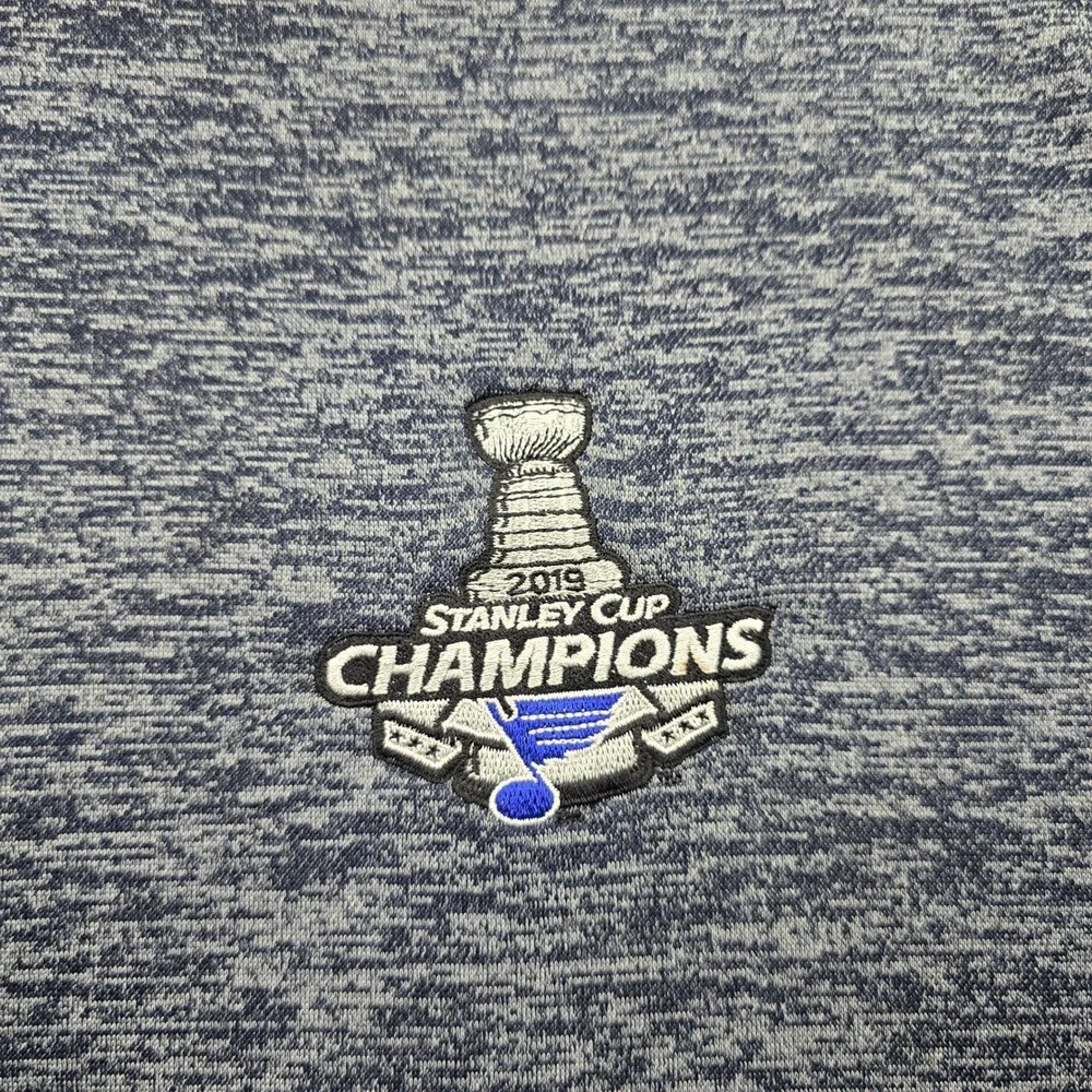 St Louis Blues Quarter Zip Pullover Mens XL Adidas 2019 Stanley Champions Hockey